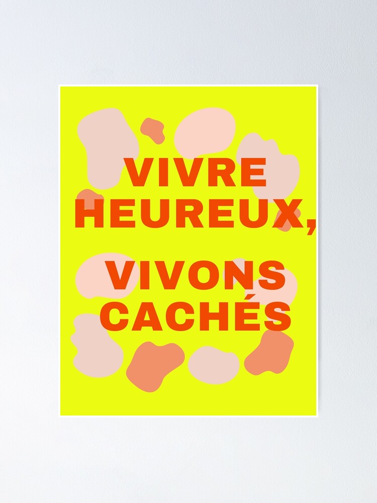 Poster Citation Pour Vivre Heureux Vivons Caches Sur La Vie Avec La Depression Par Wodra Redbubble