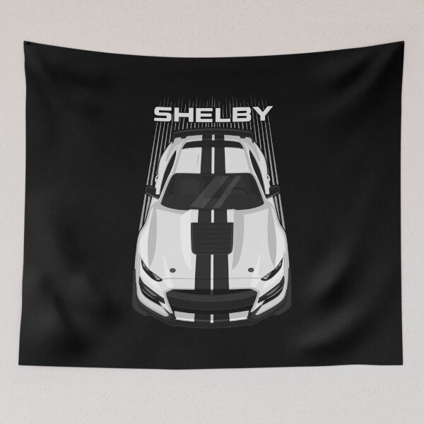 Item preview, Ford Mustang Shelby GT500 2020-2021 - White - Black Stripes designed and sold by V8social.
