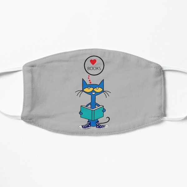 Pete The cat reading a book Flat Mask