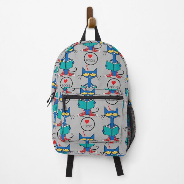 Pete The cat reading a book in his red shoes Backpack