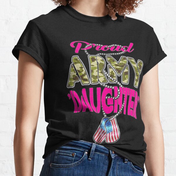 Proud Army Daughter Camo US Flag Classic T-Shirt