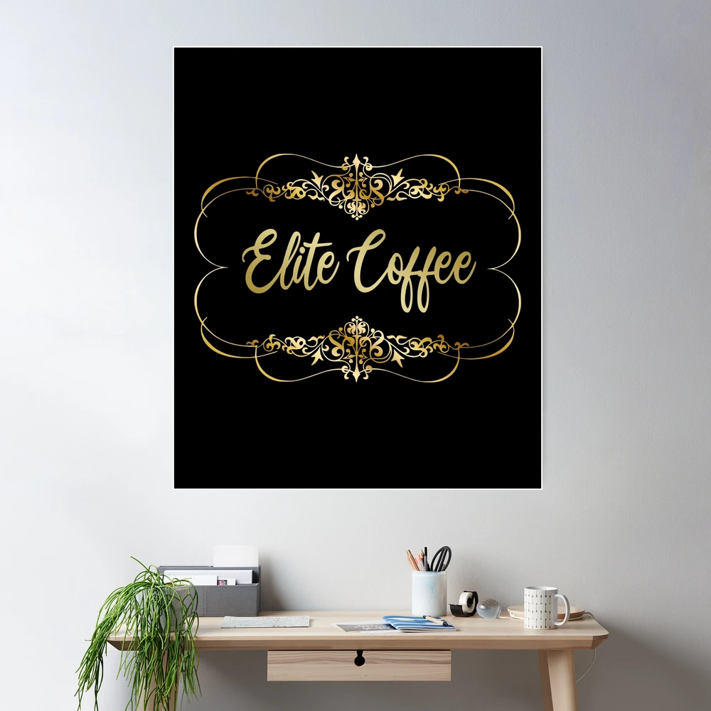 Elite Coffee (Luxury Brand logo - Premium Coffee Drinker - Vintage