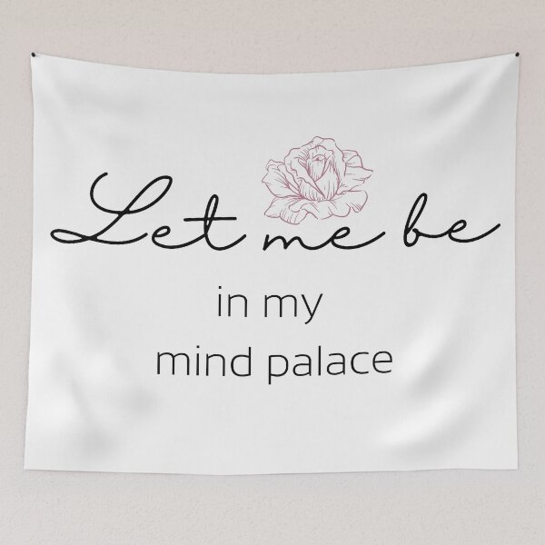 Item preview, Let me be in my mind palace. Black text with pink flower, Meditation, Funny designed and sold by naturecdesigns.