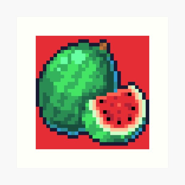 Pixel Watermelon Art Prints Redbubble