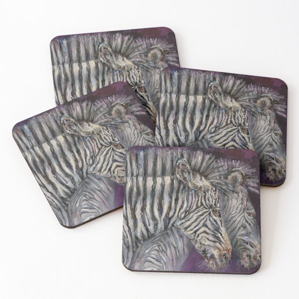 Item preview, Painting with two zebras on a bright purple background. African animals series-beautiful and stylish zebras. designed and sold by Elena Reutova.