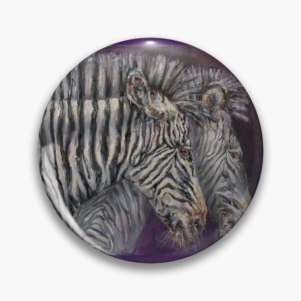Item preview, Cuadro con dos cebras sobre un fondo morado brillante. Serie de animales africanos: cebras hermosas y elegantes. designed and sold by Elena Reutova.