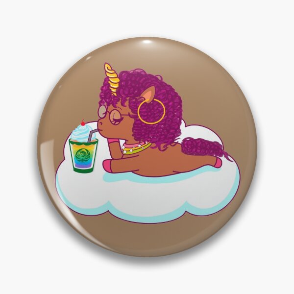 Artikelvorschau, Afro Puff braunes Einhorn entworfen und verkauft von Mixture-DESIGN.