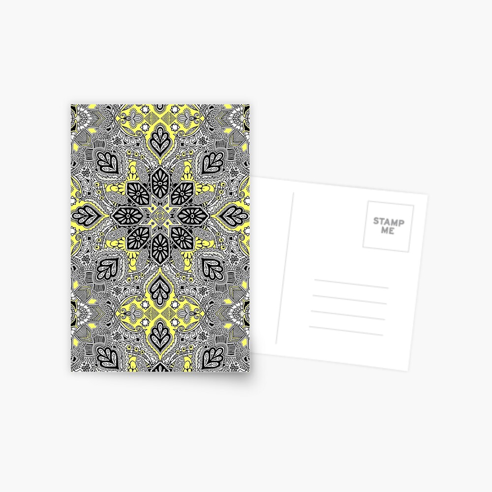 Boho Sunshine Medallion Pattern Postcard
