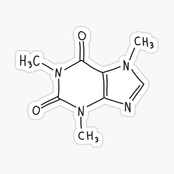 Artikel-Vorschau von Schwarzes Koffeinmolekül (handgezeichnet), designt und verkauft von illhustration.