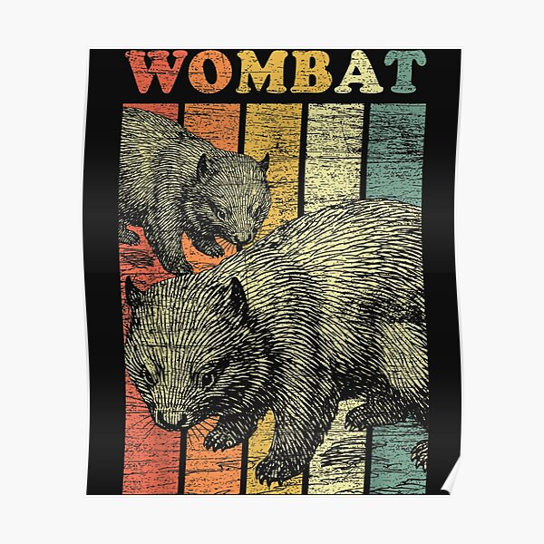 Retro Wombat Poster