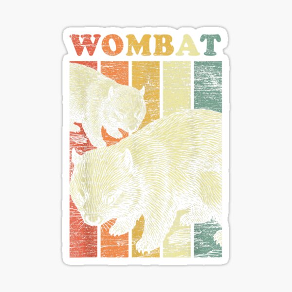 Retro Wombat Sticker