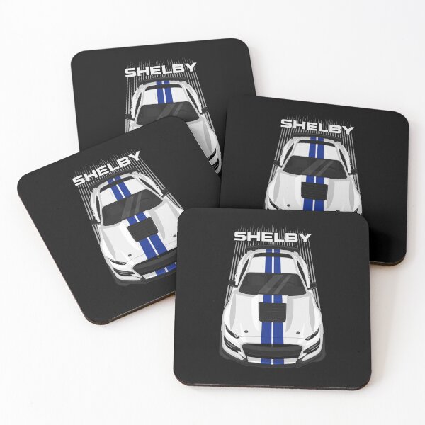 Item preview, Ford Mustang Shelby GT500 2020-2021 - White - Blue Stripes designed and sold by V8social.