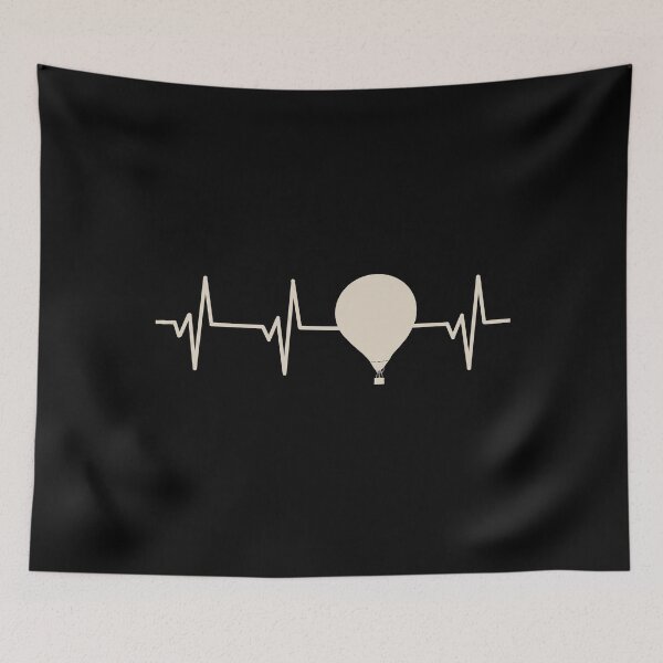 Item preview, Hot Air Balloon Heartbeat Pulse Gift For Hot Air Ballooning Lovers designed and sold by JokeGysen.
