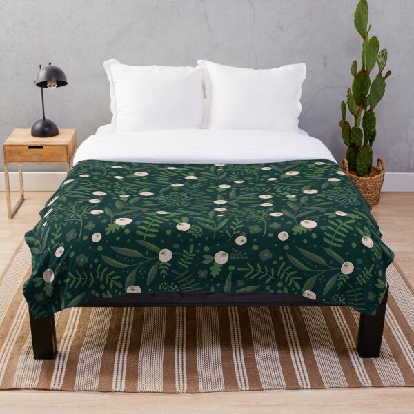 Item preview, Dark Green pattern with white flowers  designed and sold by cbycarolinam.