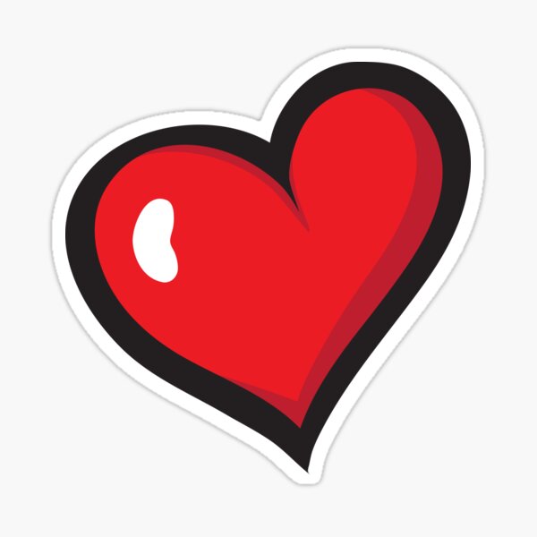Red cartoon heart sticker Sticker for Sale by Mhea