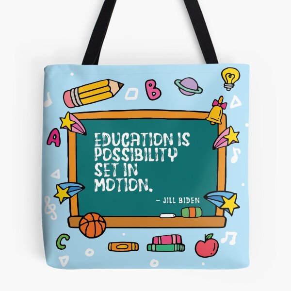 Item preview, Education is Possibility set in Motion- Jill Biden Quote (Fun Chalkboard Design)  designed and sold by HeraAndKosmos.