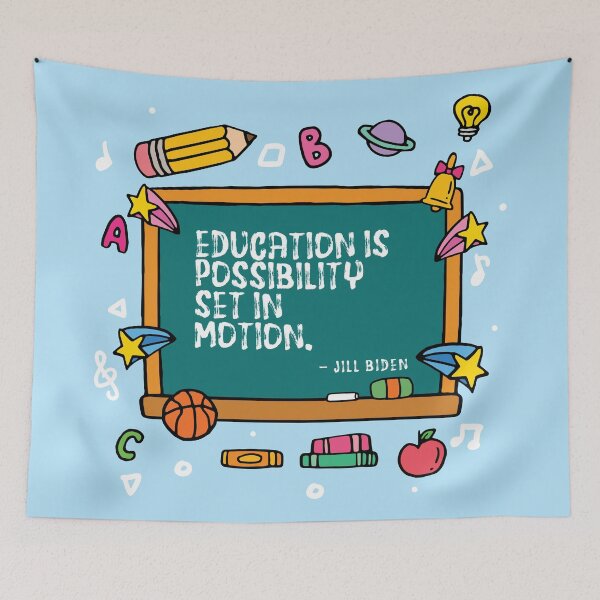 Item preview, Education is Possibility set in Motion- Jill Biden Quote (Fun Chalkboard Design)  designed and sold by HeraAndKosmos.