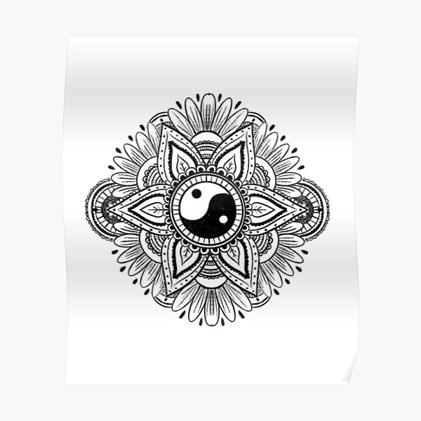 Yin Yang Mandala Poster By Szilviahdesign Redbubble 8918