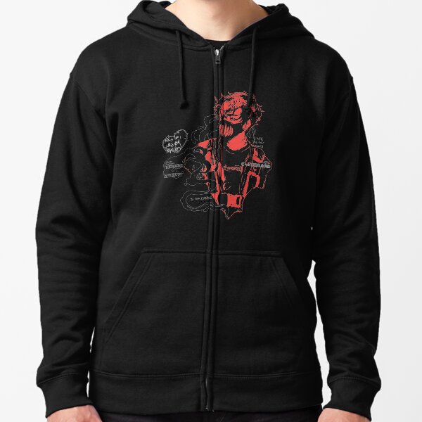 Corpse Husband Design | I will incite chaos Zipped Hoodie