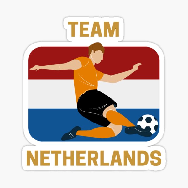 Netherlands Holland Knvb Football Soccer Flag Raised Clear Domed Lens Decal