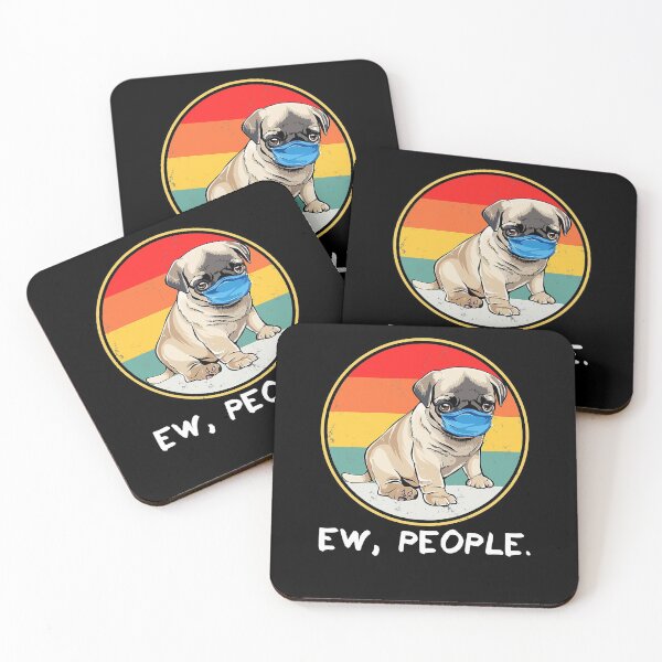 Item preview, Vintage Ew People Pug Dog Wearing Face Mask designed and sold by GordonDrummond.