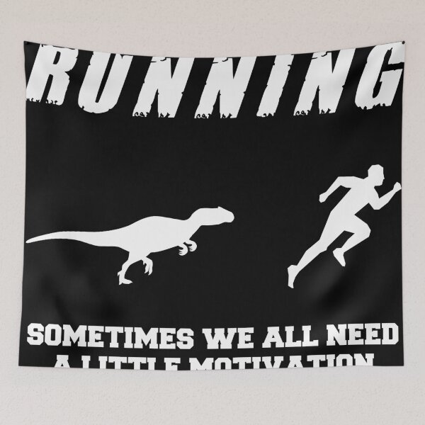 Item preview, Mens Running Motivation Raptor Chase Funny Dinosaur Tee Nerdy Graphic designed and sold by WhiteTears.