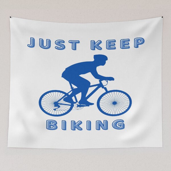 Item preview, Just Keep Biking Cycle In Blue designed and sold by Indra Agrawal.
