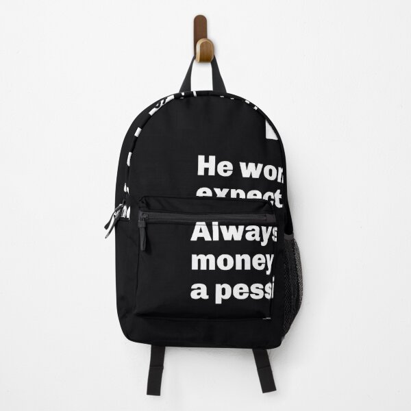 Item preview, "Always borrow money from a pessimist. He won't expect it back." Clever quote on the best person to borrow money from. designed and sold by JoelsCorner.