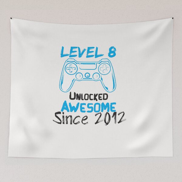 Item preview, Level 8 Unlocked Awesome Since 2012 - gaming - gamer  designed and sold by Hannah  Pillic.