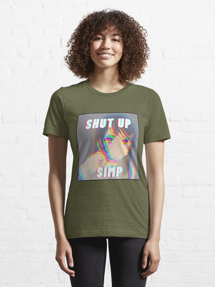  Shut Up Simp Japanese School Girl weeaboo trashy otaku gift T- Shirt : Clothing, Shoes & Jewelry