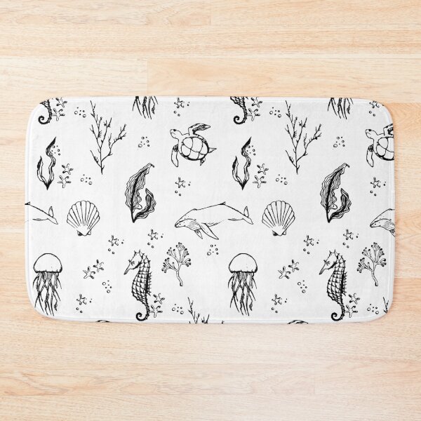 Item preview, Ocean Animals and Plants | Line Art Pattern designed and sold by Lizzamour.