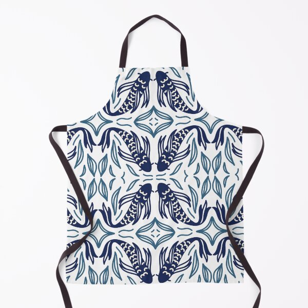 Item preview, Japanese koi fish blue indigo pattern designed and sold by PG Illustration.