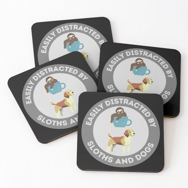 Item preview, Easily distracted by sloths and dogs designed and sold by Cafecreative.