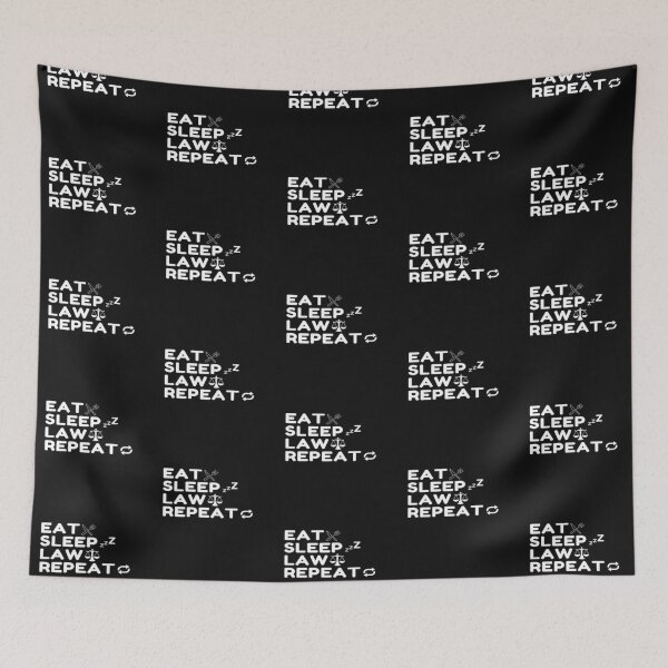 Item preview, Eat Sleep Law Repeat Sudent With Icon In White designed and sold by Indra Agrawal.