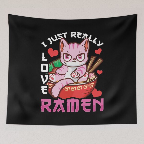 Item preview, I Just Really Love Ramen Cat Kawaii Anime designed and sold by perfectpresents.