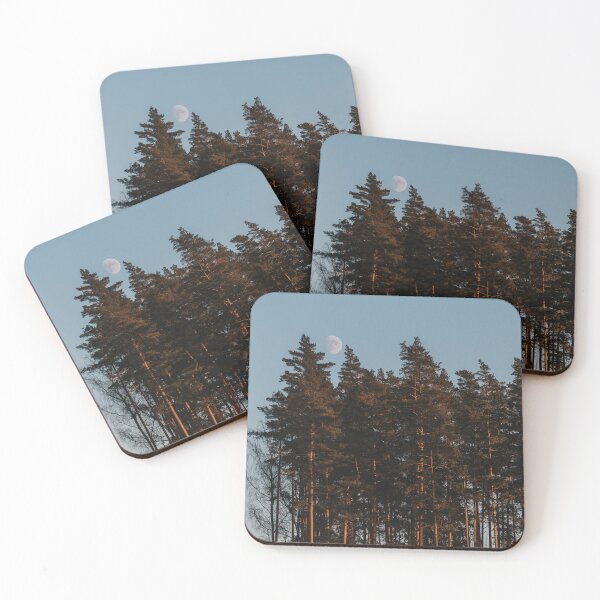 Item preview, Moon over pine trees designed and sold by ArnitaArnita.