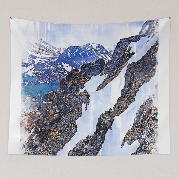 Item preview, Snowy Mountains Abstract. For Mountain Lovers.  designed and sold by ColortrixArt.