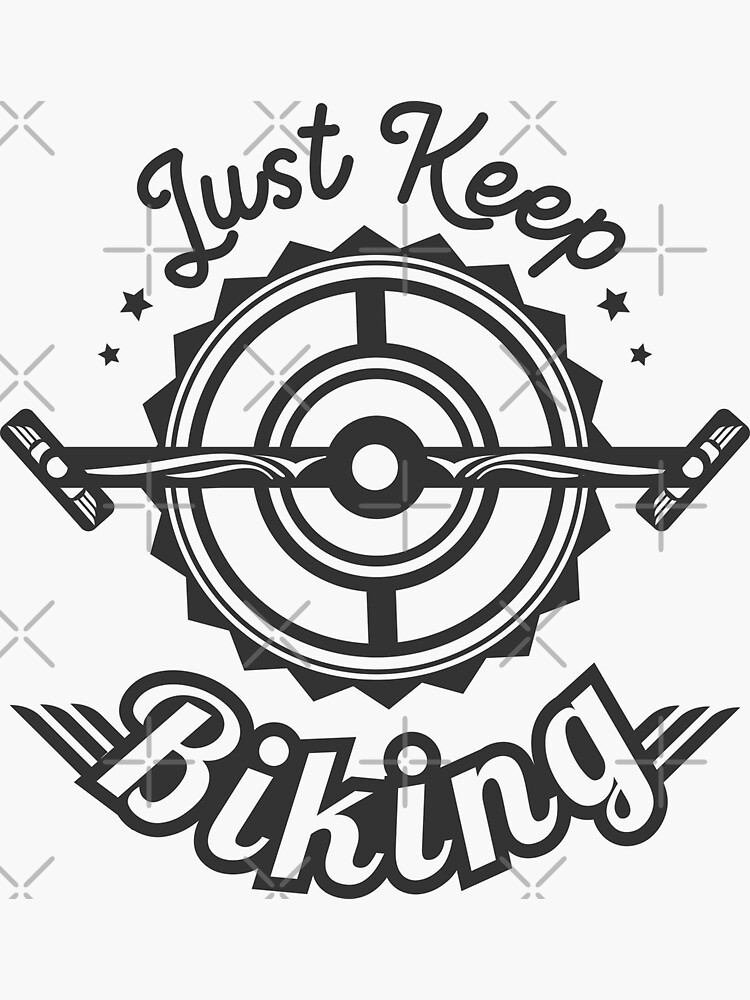 just keep biking retro stylish bike lovers gift Sticker