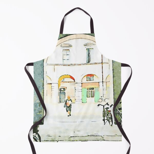 Item preview, Parked bicycles in the yard and woman designed and sold by Giuseppe Cocco.