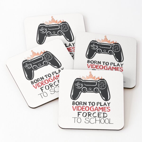Item preview, born to play videogames forced to school - gaming - gamer designed and sold by Hannah  Pillic.