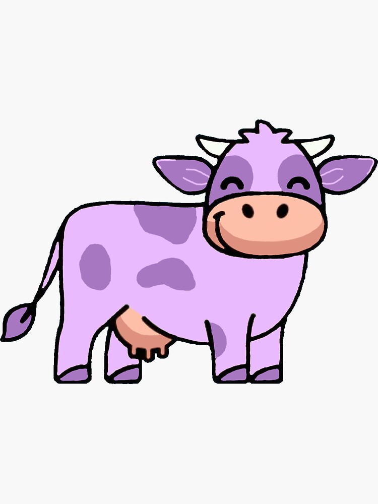 Cute and lovely purple cow Sticker for Sale by Manarshii