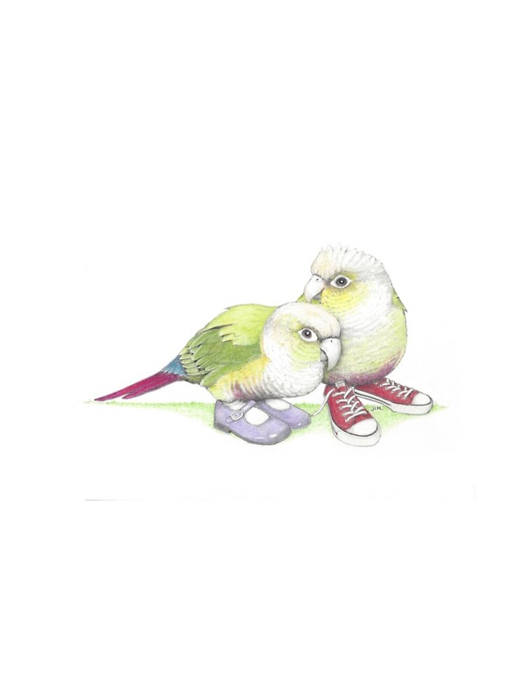 Thumbnail 4 of 4, iPhone Case, 2 conures in low tops and Mary Janes designed and sold by JimsBirds.