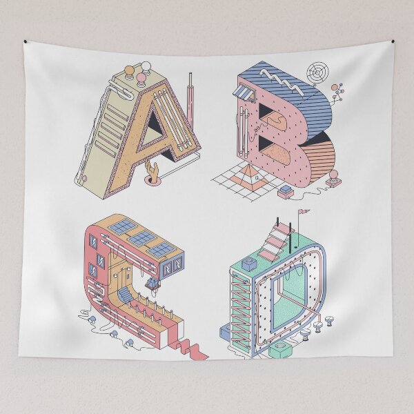 Item preview, A B C D letters alphabet artistic colorful design designed and sold by AnujShah7.