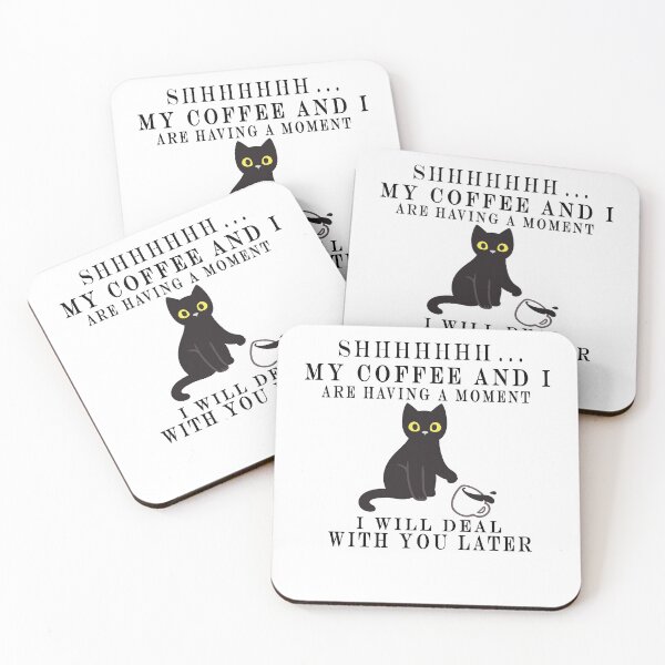 Item preview, Copy of my coffee and i are having a moment cat designed and sold by ishako online.