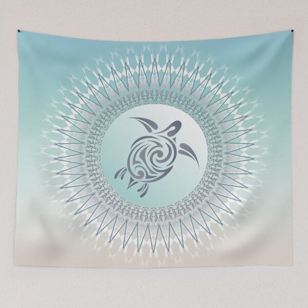Item preview, Sea Turtle And Mandala On A Beachstyle Background designed and sold by Nina Baydur.