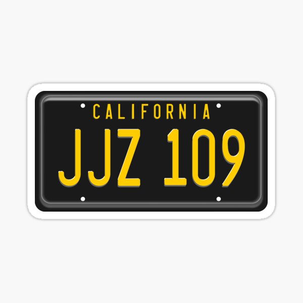 Bullitt JJZ 109 License Plate Number Plate Sticker
