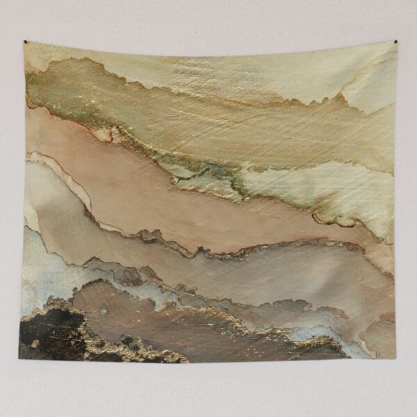 Item preview, Sandy Gold Landscape - Arte abstracto de tinta designed and sold by Olga Shvartsur.