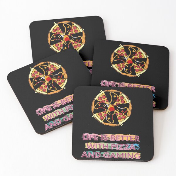 Artikelvorschau, Das Leben ist besser mit Pizza und Spielen für Pizzaliebhaber und Videospiel-Streamer entworfen und verkauft von wodra.