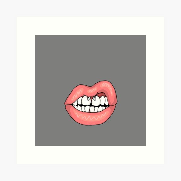 Lips with piercing  Art Print