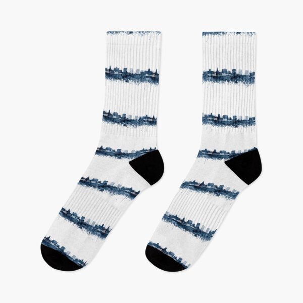 Item preview, Madison Skyline Navy Blue Watercolor by Zouzounio Art designed and sold by zouzounioart.